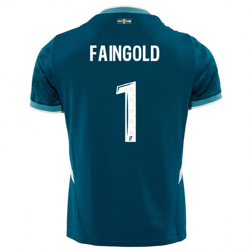 Danxen Hombre Camiseta Abbie Faingold #1 Azul Turquesa 2ª Equipación 2024/25 La Camisa