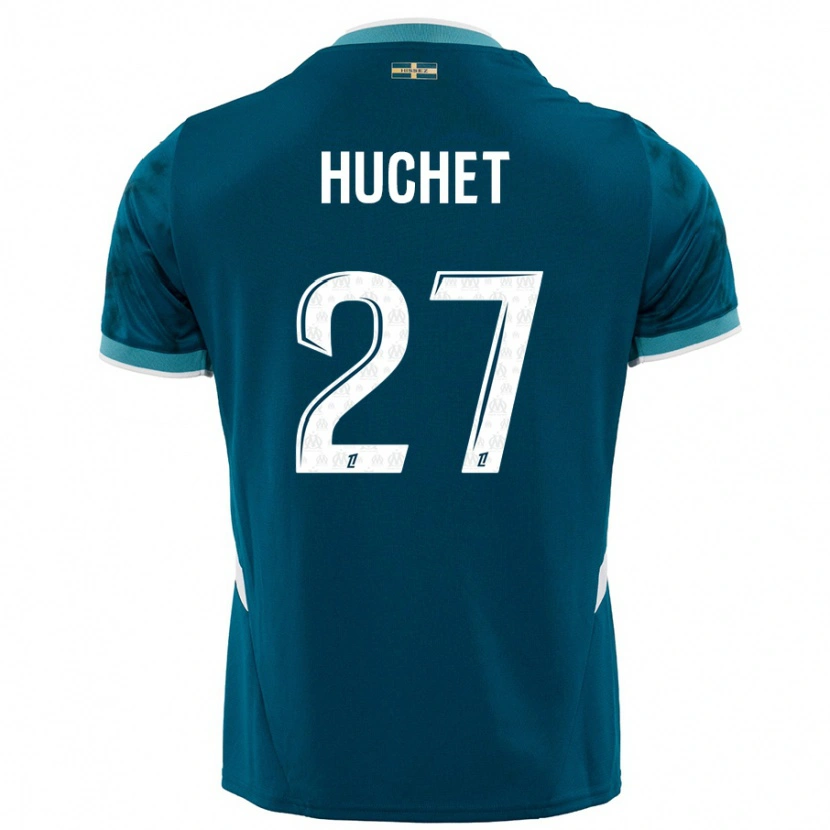 Danxen Hombre Camiseta Sarah Huchet #27 Azul Turquesa 2ª Equipación 2024/25 La Camisa