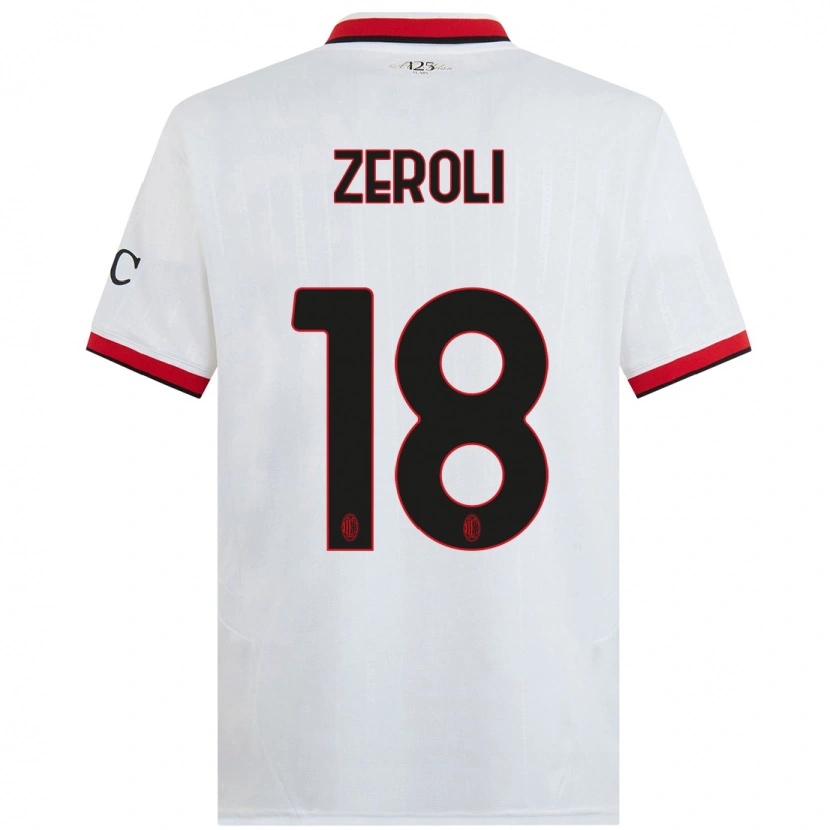 Danxen Hombre Camiseta Kevin Zeroli #18 Blanco Negro Rojo 2ª Equipación 2024/25 La Camisa
