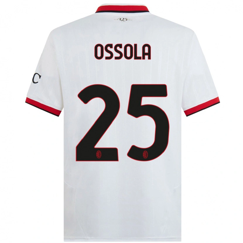 Danxen Hombre Camiseta Lorenzo Ossola #25 Blanco Negro Rojo 2ª Equipación 2024/25 La Camisa