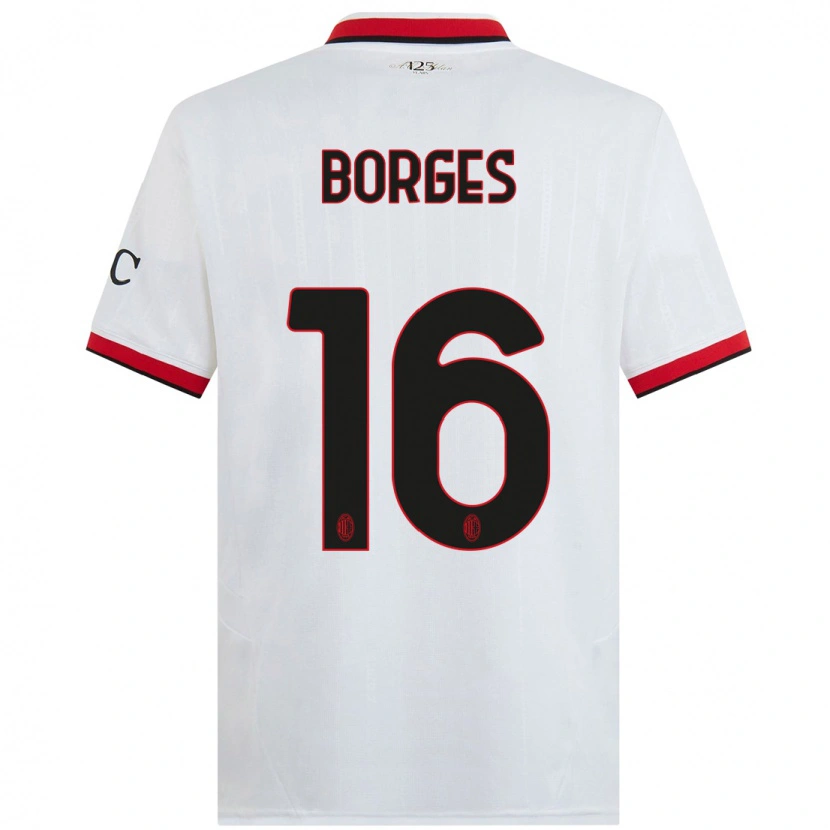 Danxen Hombre Camiseta Lenny Borges #16 Blanco Negro Rojo 2ª Equipación 2024/25 La Camisa