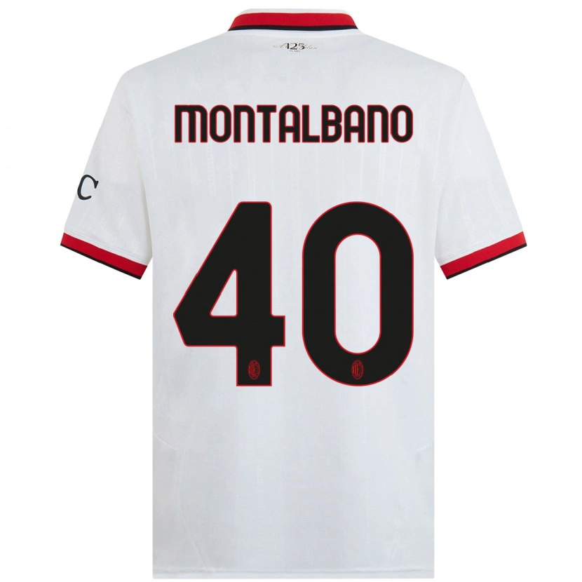 Danxen Hombre Camiseta Nicolo Montalbano #40 Blanco Negro Rojo 2ª Equipación 2024/25 La Camisa