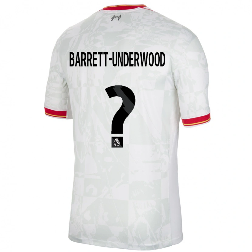 Danxen Hombre Camiseta Keehan Barrett-Underwood #0 Blanco Rojo Negro Equipación Tercera 2024/25 La Camisa