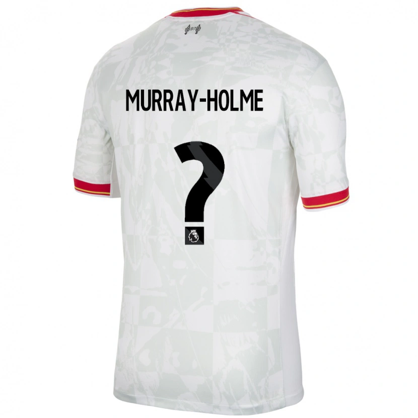 Danxen Hombre Camiseta Hadyn Murray-Holme #0 Blanco Rojo Negro Equipación Tercera 2024/25 La Camisa