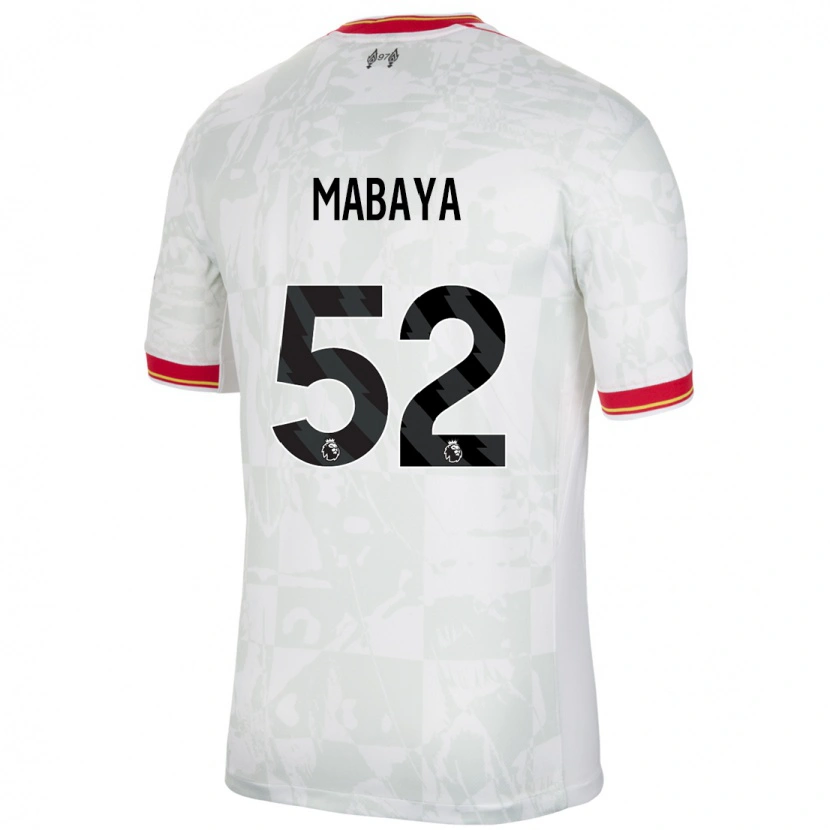Danxen Hombre Camiseta Isaac Mabaya #52 Blanco Rojo Negro Equipación Tercera 2024/25 La Camisa