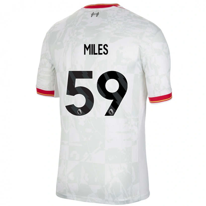 Danxen Hombre Camiseta Terence Miles #59 Blanco Rojo Negro Equipación Tercera 2024/25 La Camisa