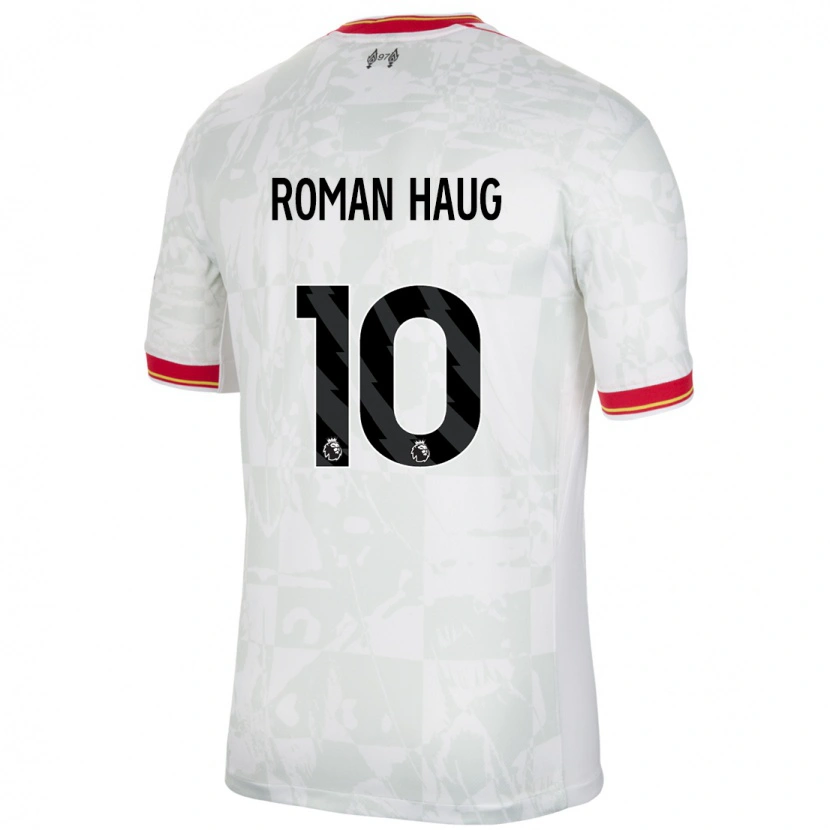 Danxen Hombre Camiseta Sophie Román Haug #10 Blanco Rojo Negro Equipación Tercera 2024/25 La Camisa