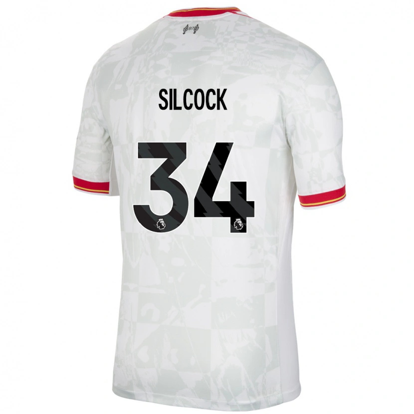 Danxen Hombre Camiseta Hannah Silcock #34 Blanco Rojo Negro Equipación Tercera 2024/25 La Camisa