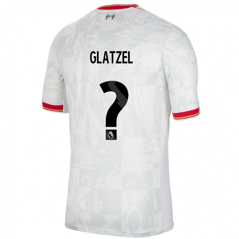 Danxen Hombre Camiseta Paul Glatzel #0 Blanco Rojo Negro Equipación Tercera 2024/25 La Camisa