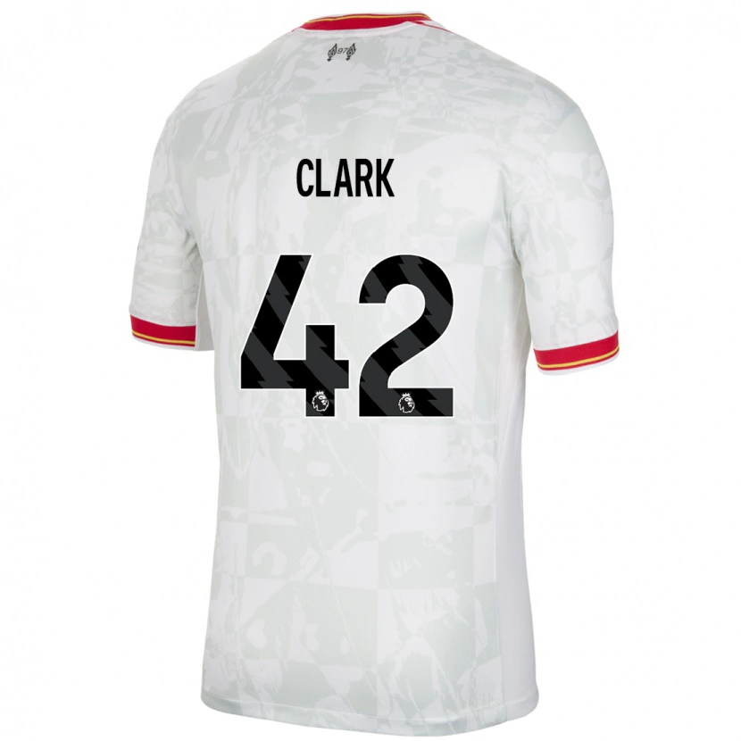 Danxen Hombre Camiseta Bobby Clark #42 Blanco Rojo Negro Equipación Tercera 2024/25 La Camisa