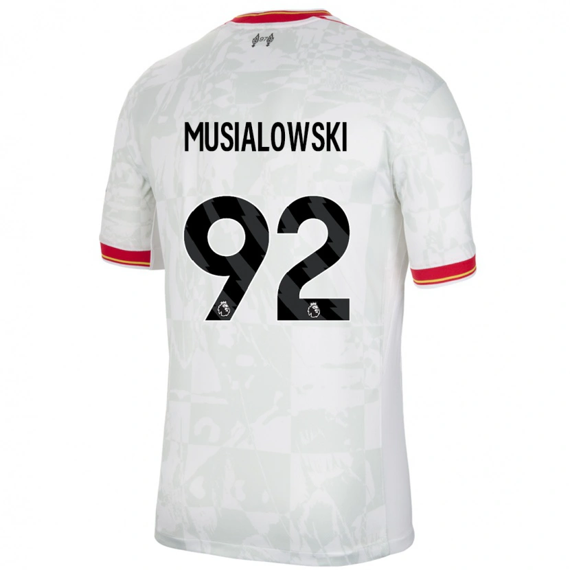 Danxen Hombre Camiseta Mateusz Musialowski #92 Blanco Rojo Negro Equipación Tercera 2024/25 La Camisa