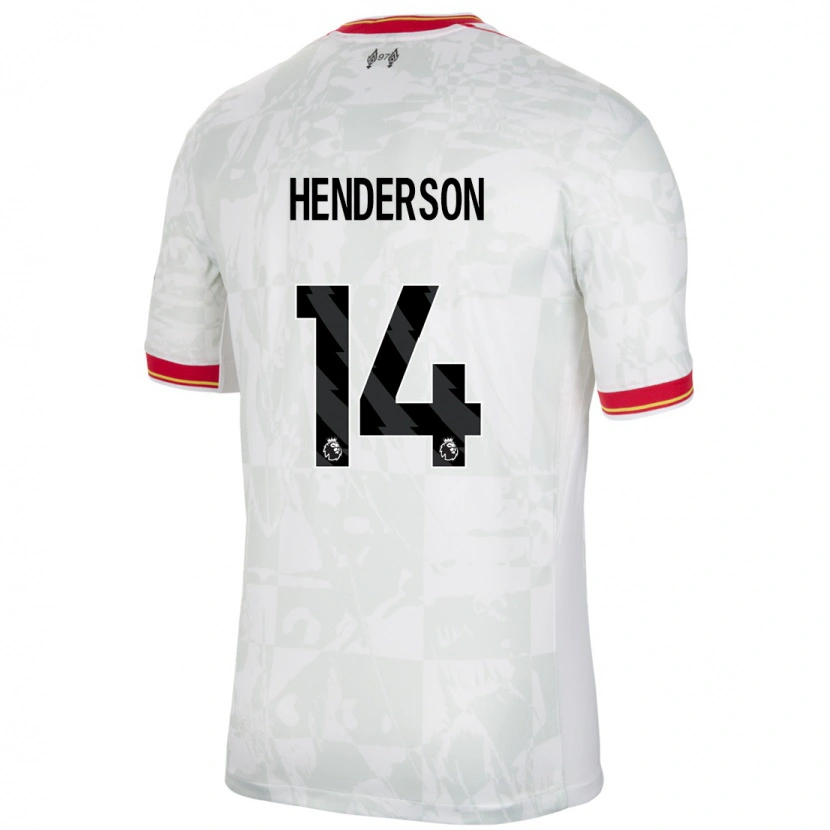 Danxen Hombre Camiseta Henderson #14 Blanco Rojo Negro Equipación Tercera 2024/25 La Camisa