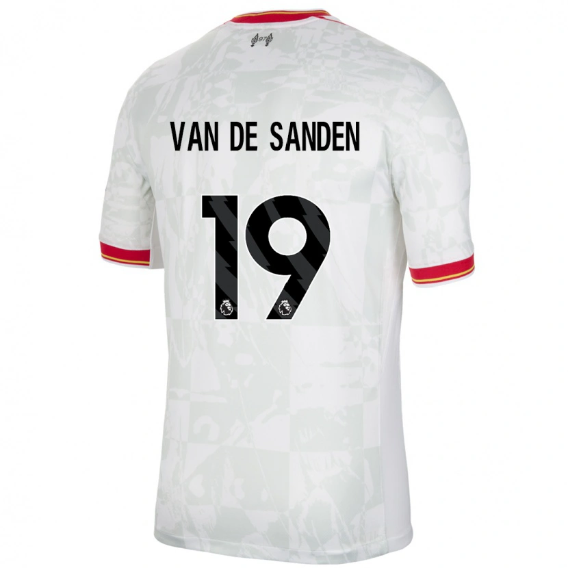 Danxen Hombre Camiseta Shanice Van De Sanden #19 Blanco Rojo Negro Equipación Tercera 2024/25 La Camisa