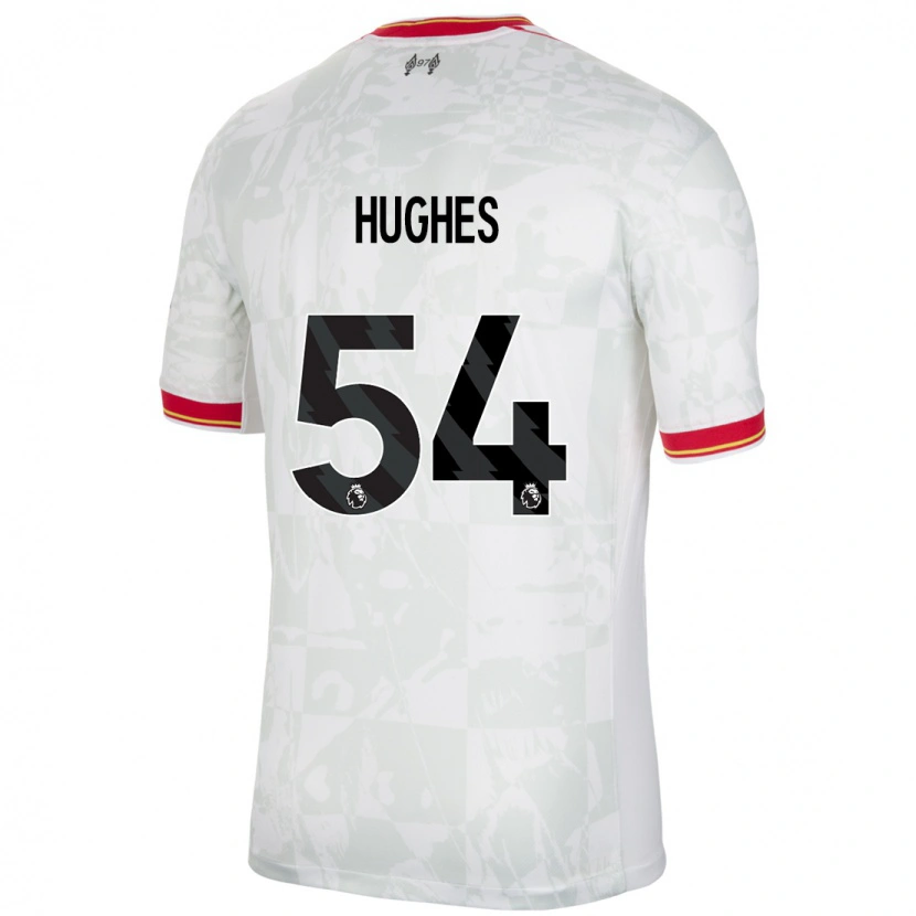 Danxen Hombre Camiseta Liam Hughes #54 Blanco Rojo Negro Equipación Tercera 2024/25 La Camisa
