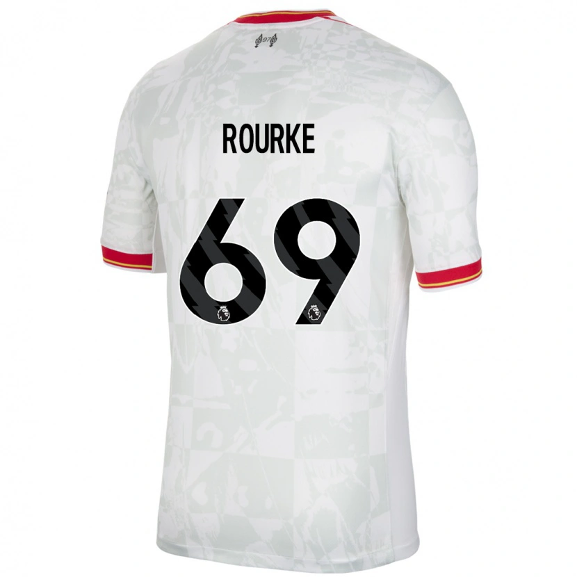 Danxen Hombre Camiseta Fidel O'rourke #69 Blanco Rojo Negro Equipación Tercera 2024/25 La Camisa