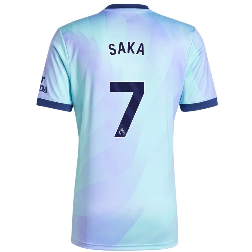 Danxen Hombre Camiseta Bukayo Saka #7 Agua Equipación Tercera 2024/25 La Camisa