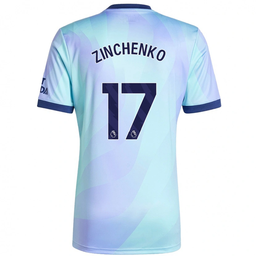 Danxen Hombre Camiseta Oleksandr Zinchenko #17 Agua Equipación Tercera 2024/25 La Camisa