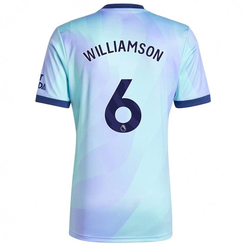 Danxen Hombre Camiseta Leah Williamson #6 Agua Equipación Tercera 2024/25 La Camisa