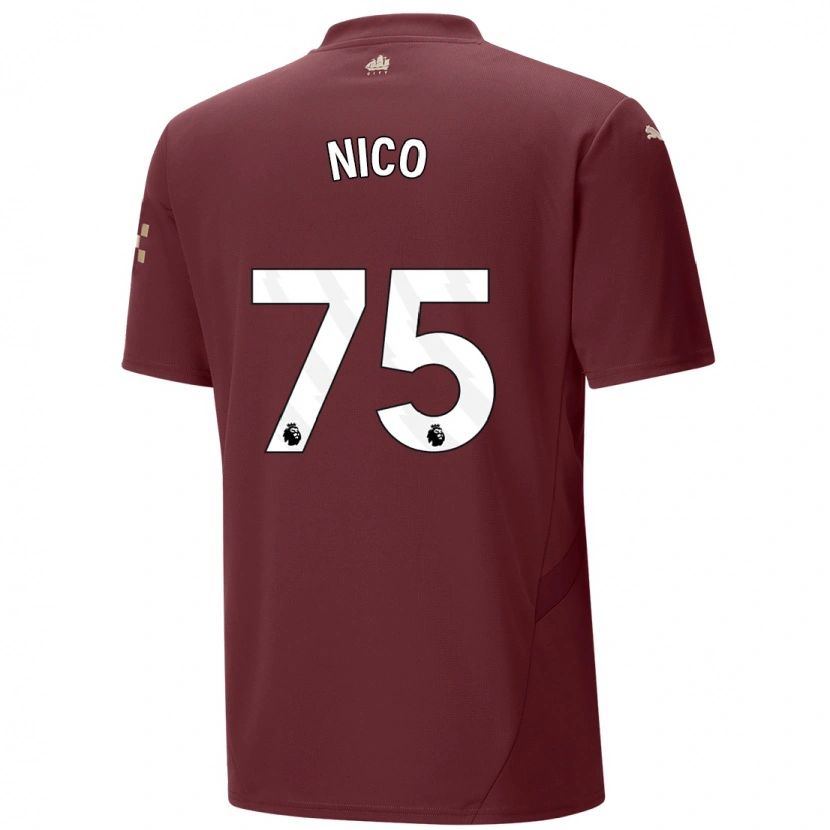 Danxen Hombre Camiseta Nico O'reilly #75 Granate Equipación Tercera 2024/25 La Camisa