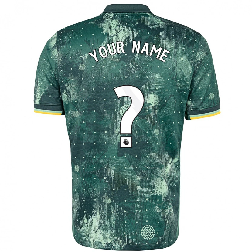 Danxen Hombre Camiseta Su Nombre #0 Verde Menta Equipación Tercera 2024/25 La Camisa