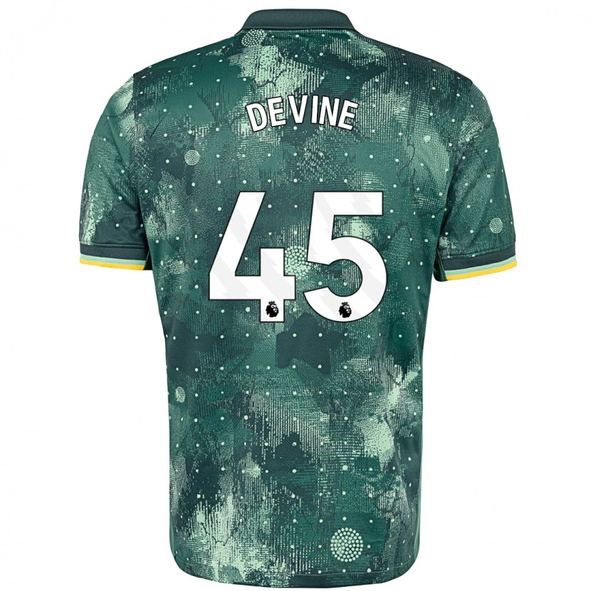 Danxen Hombre Camiseta Alfie Devine #45 Verde Menta Equipación Tercera 2024/25 La Camisa