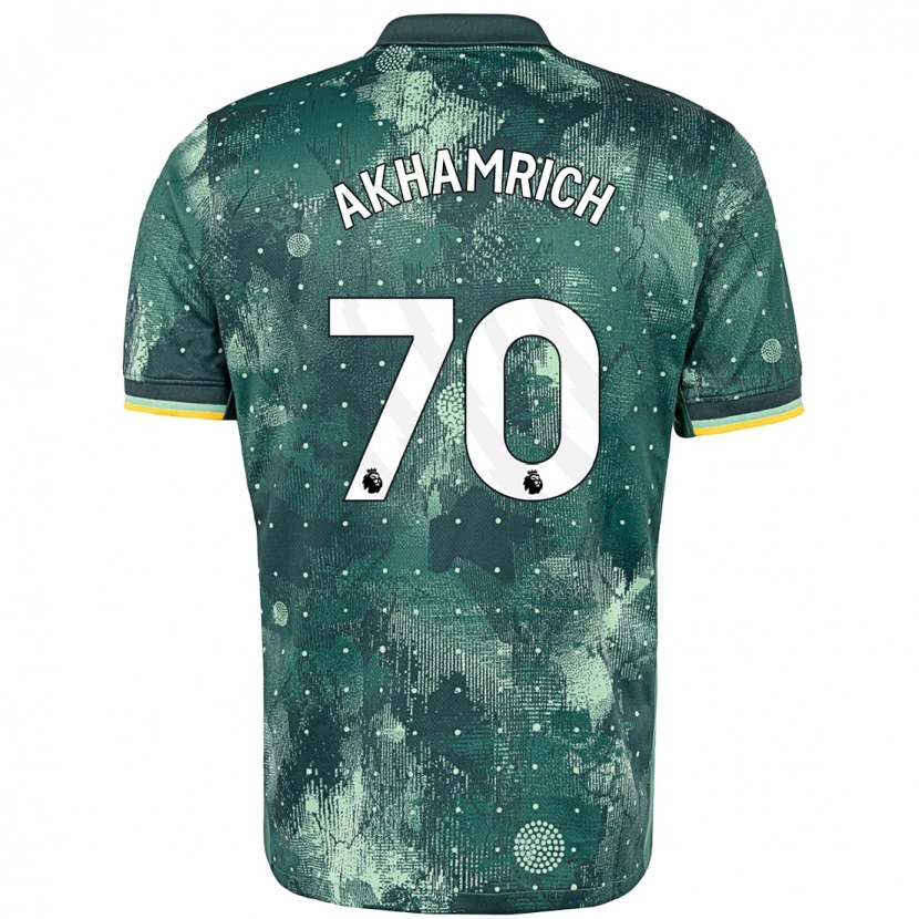 Danxen Hombre Camiseta Yusuf Akhamrich #70 Verde Menta Equipación Tercera 2024/25 La Camisa