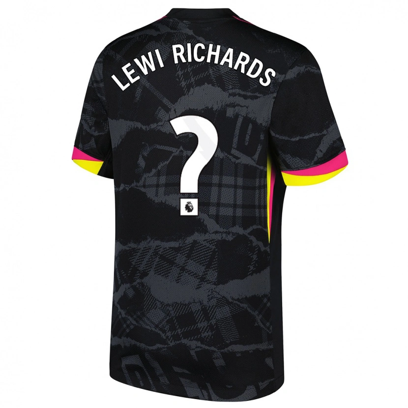 Danxen Hombre Camiseta Lewi Richards #0 Negro Rosa Equipación Tercera 2024/25 La Camisa