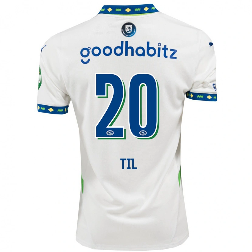 Danxen Hombre Camiseta Guus Til #20 Blanco Azul Oscuro Equipación Tercera 2024/25 La Camisa