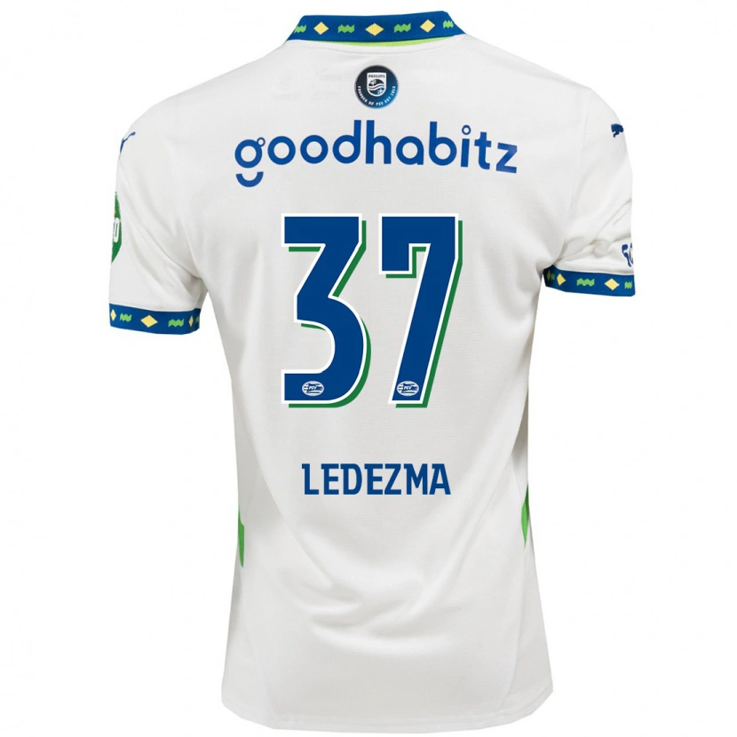 Danxen Hombre Camiseta Richard Ledezma #37 Blanco Azul Oscuro Equipación Tercera 2024/25 La Camisa