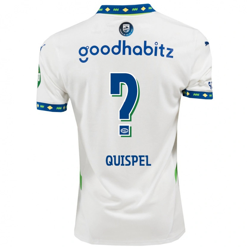 Danxen Hombre Camiseta Peter Quispel #0 Blanco Azul Oscuro Equipación Tercera 2024/25 La Camisa
