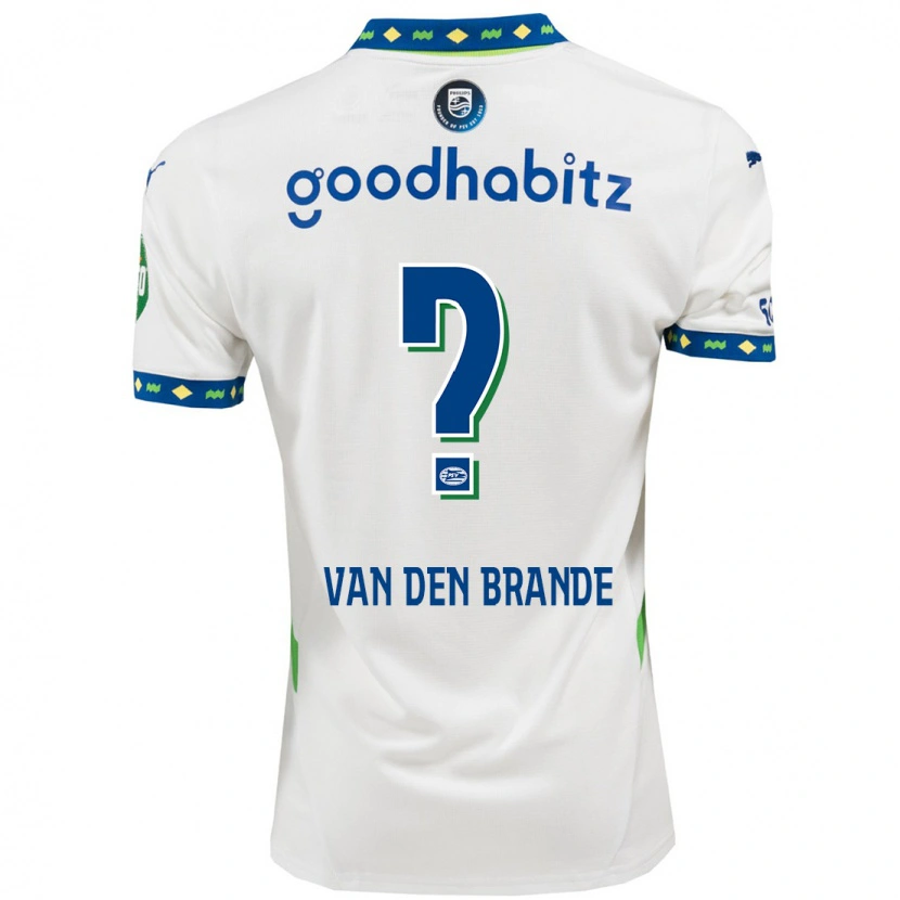Danxen Hombre Camiseta Daan Van Den Brande #0 Blanco Azul Oscuro Equipación Tercera 2024/25 La Camisa