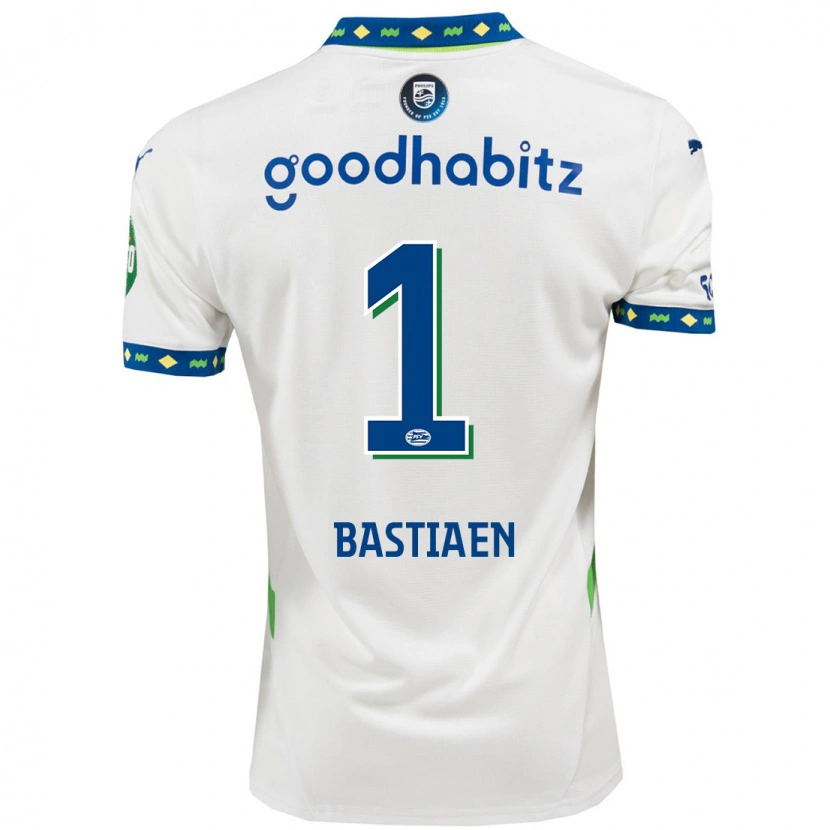 Danxen Hombre Camiseta Femke Bastiaen #1 Blanco Azul Oscuro Equipación Tercera 2024/25 La Camisa