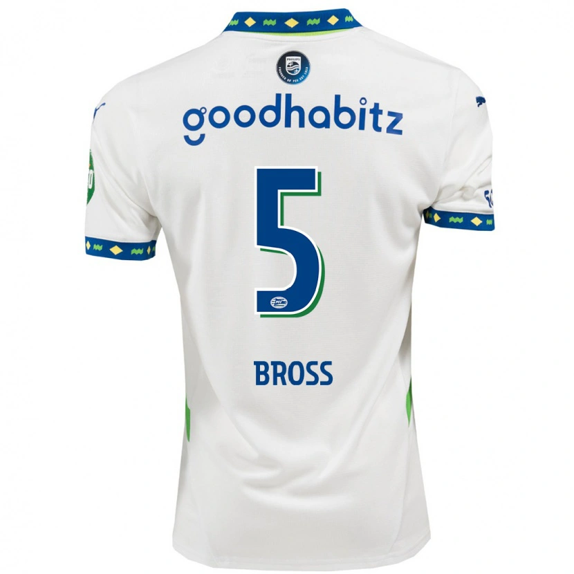 Danxen Hombre Camiseta Melanie Bross #5 Blanco Azul Oscuro Equipación Tercera 2024/25 La Camisa