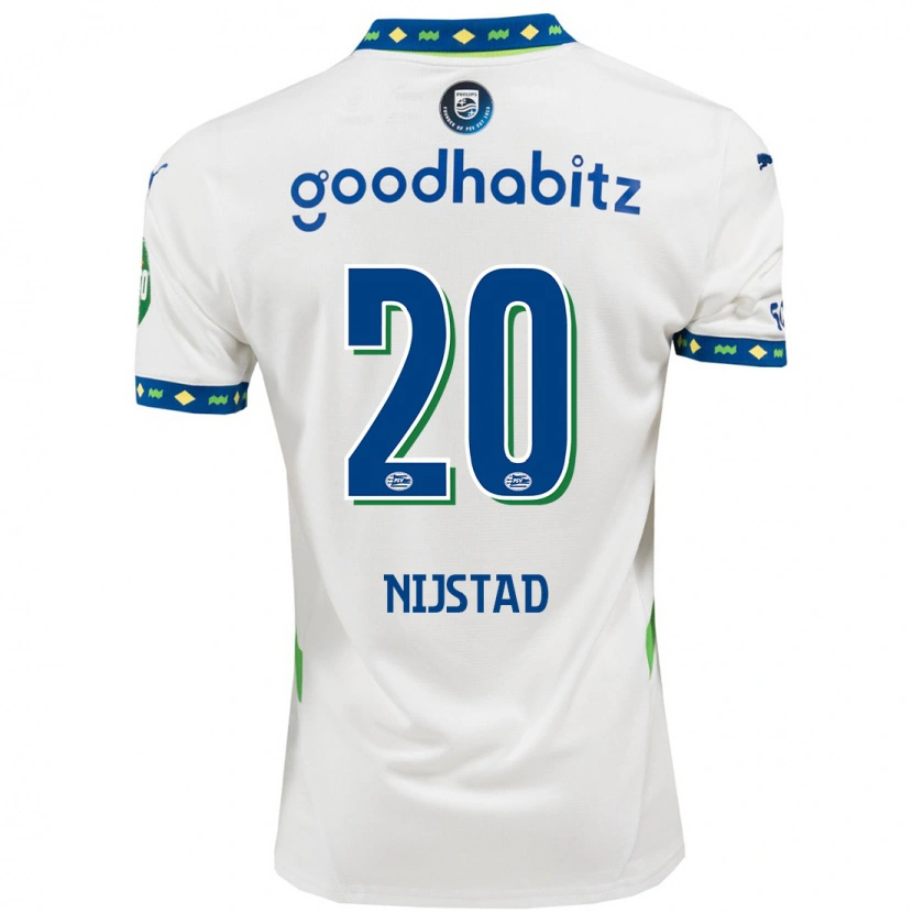 Danxen Hombre Camiseta Nina Nijstad #20 Blanco Azul Oscuro Equipación Tercera 2024/25 La Camisa
