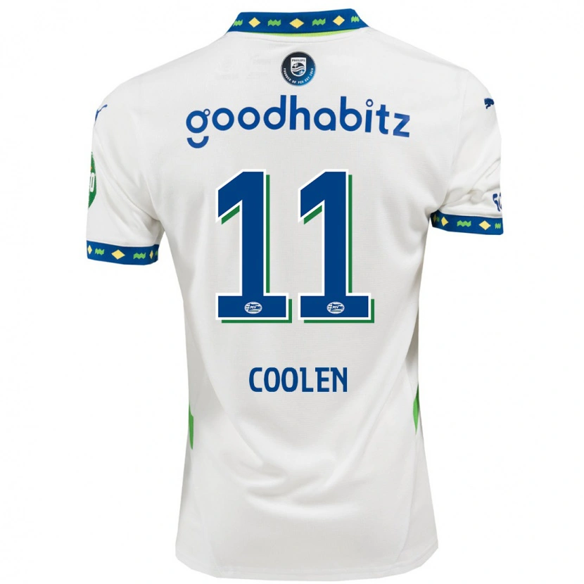 Danxen Hombre Camiseta Nadia Coolen #11 Blanco Azul Oscuro Equipación Tercera 2024/25 La Camisa