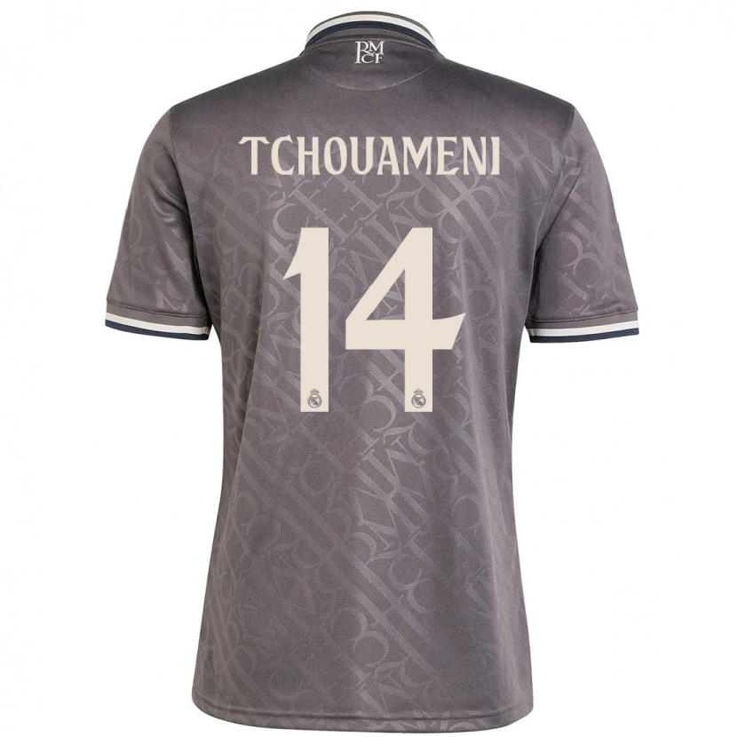 Danxen Hombre Camiseta Aurélien Tchouaméni #14 Carbón Equipación Tercera 2024/25 La Camisa