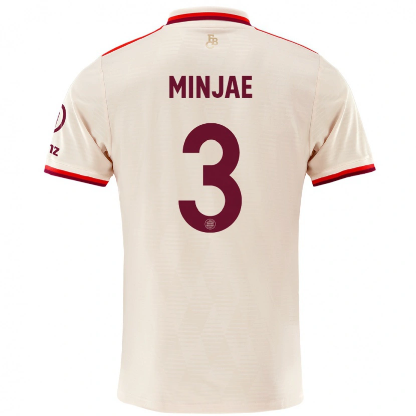 Danxen Hombre Camiseta Min-Jae Kim #3 Lino Equipación Tercera 2024/25 La Camisa