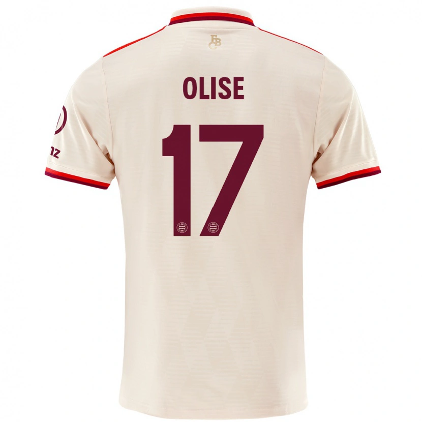 Danxen Hombre Camiseta Michael Olise #17 Lino Equipación Tercera 2024/25 La Camisa