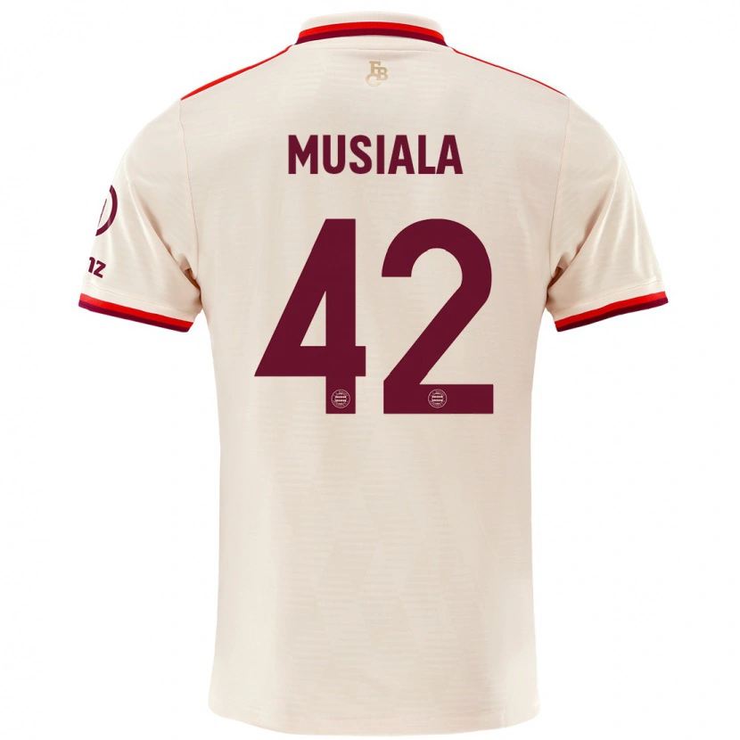 Danxen Hombre Camiseta Jamal Musiala #42 Lino Equipación Tercera 2024/25 La Camisa