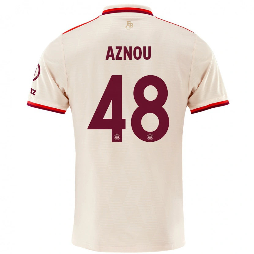 Danxen Hombre Camiseta Adam Aznou #48 Lino Equipación Tercera 2024/25 La Camisa