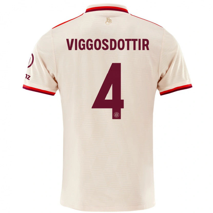 Danxen Hombre Camiseta Glódís Perla Viggósdóttir #4 Lino Equipación Tercera 2024/25 La Camisa