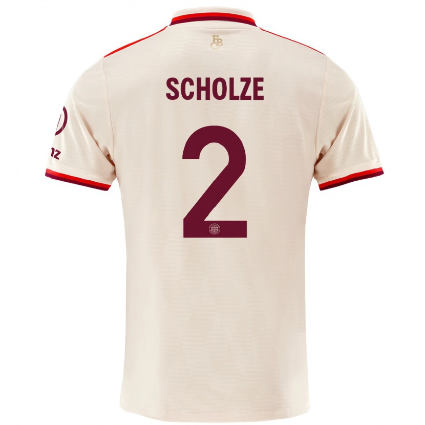 Danxen Hombre Camiseta Max Scholze #2 Lino Equipación Tercera 2024/25 La Camisa
