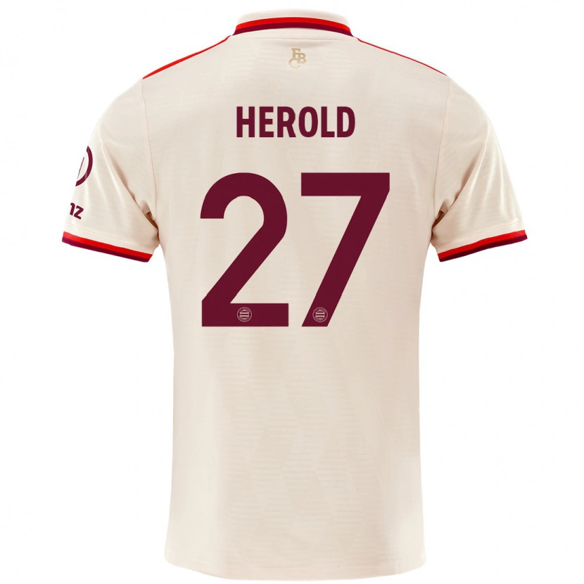 Danxen Hombre Camiseta David Herold #27 Lino Equipación Tercera 2024/25 La Camisa