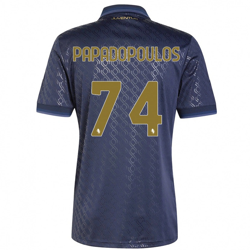 Danxen Hombre Camiseta Christos Papadopoulos #74 Azul Marino Equipación Tercera 2024/25 La Camisa