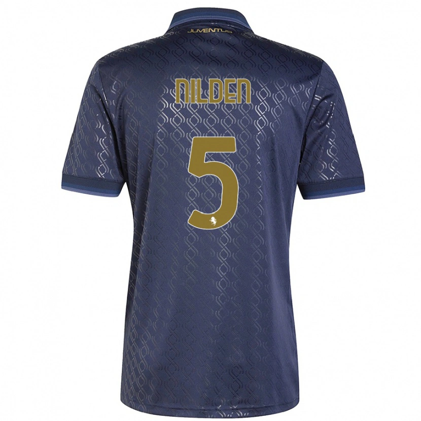 Danxen Hombre Camiseta Amanda Nilden #5 Azul Marino Equipación Tercera 2024/25 La Camisa