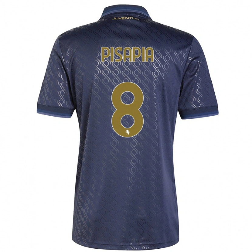 Danxen Hombre Camiseta Luciano Pisapia #8 Azul Marino Equipación Tercera 2024/25 La Camisa