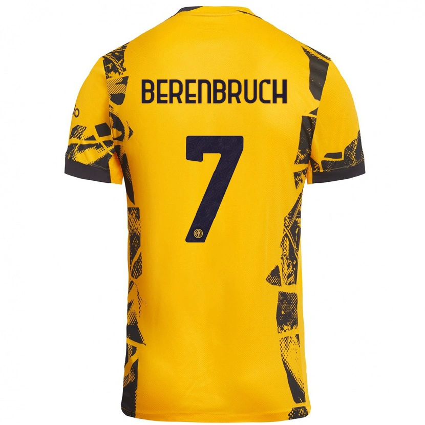 Danxen Hombre Camiseta Thomas Berenbruch #7 Dorado Negro Equipación Tercera 2024/25 La Camisa