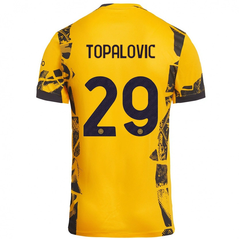Danxen Hombre Camiseta Luka Topalovic #29 Dorado Negro Equipación Tercera 2024/25 La Camisa
