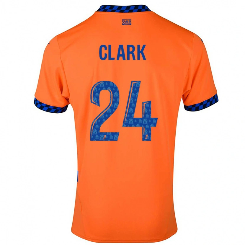 Danxen Hombre Camiseta Ashley Clark #24 Naranja Azul Oscuro Equipación Tercera 2024/25 La Camisa