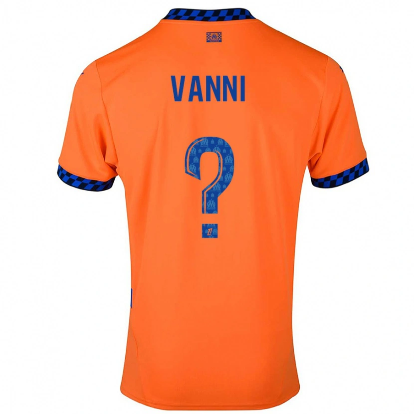Danxen Hombre Camiseta Fabio Vanni #0 Naranja Azul Oscuro Equipación Tercera 2024/25 La Camisa